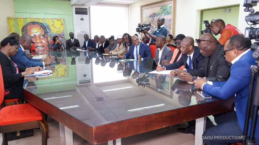 Une délégation d'artistes a échangé avec le ministre de la Culture et de la Francophonie, Maurice Bandaman, ce jeudi à Abidjan
