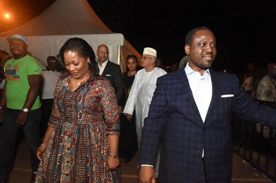 Le président Guillaume Soro et sa compagne S; Tagro, à Ferké, à la réveillon de la Saint Sylvestre
