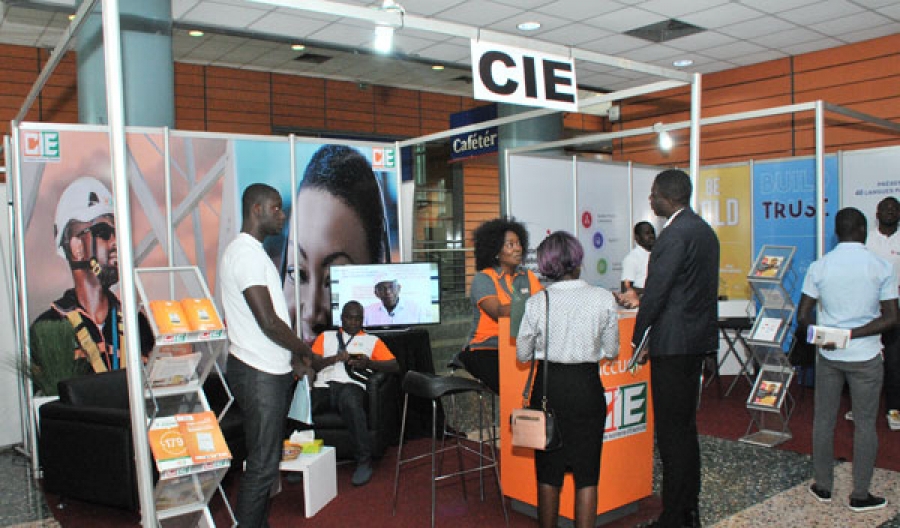 Le stand de la Cie lors du Salon international de la dématérialisation, de l’externalisation et de la relation client (Siderc).