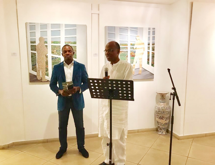 Le Professeur Yacouba Konaté et le peintre Pascal Konan