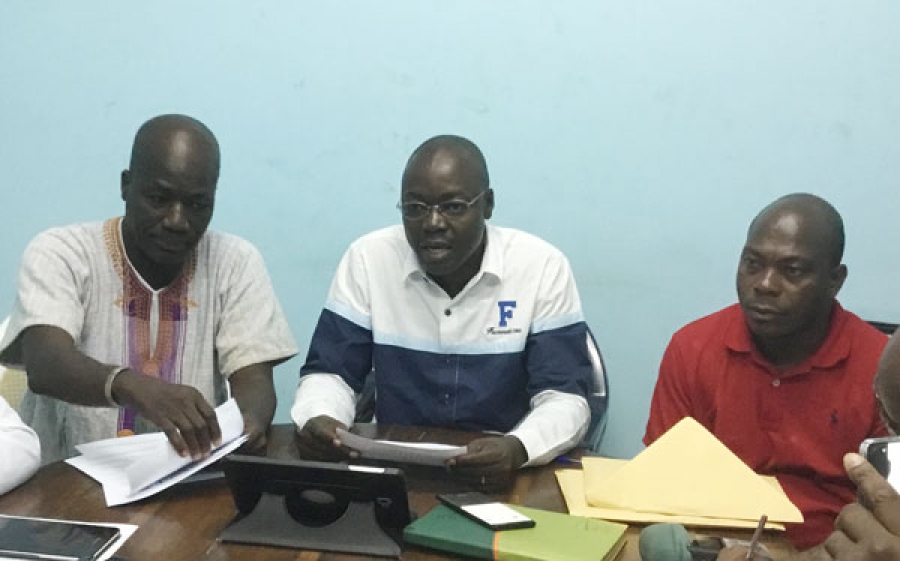 Ekoun Kouassi, Secrétaire général national du Synesci, prie les enseignants de s’acquitter de leur devoir.