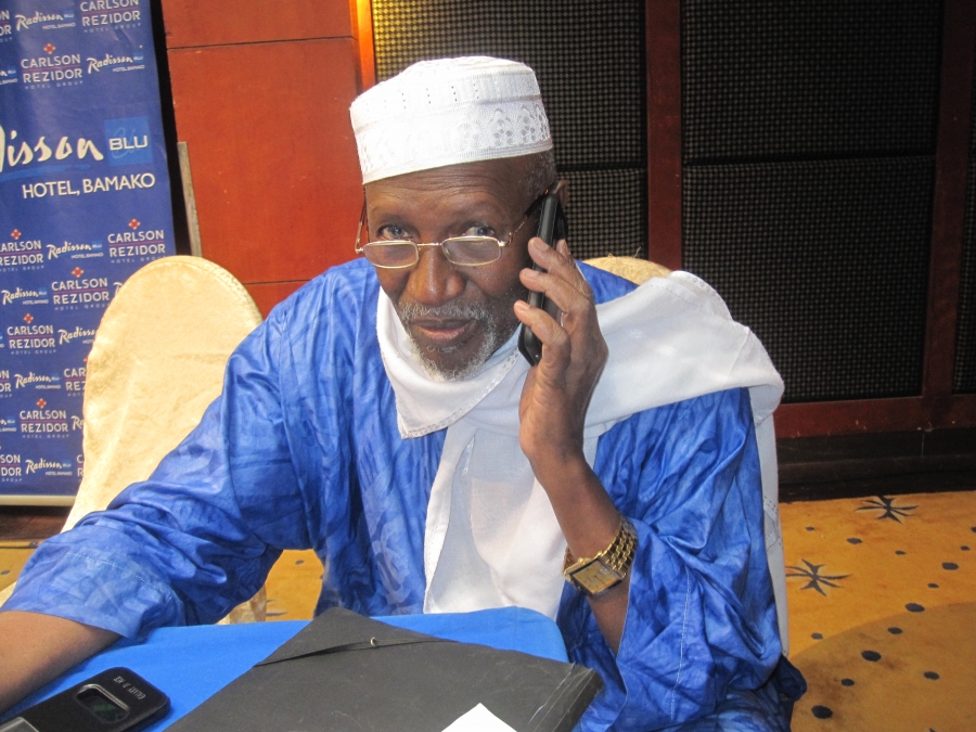 L'imam Zeydei Dramé, président du Réseau Islam population et développement. Une association créée au Mali en 2005, lors de l'interview réalisée le 19 septembre 2017 à Bamako(Mali)