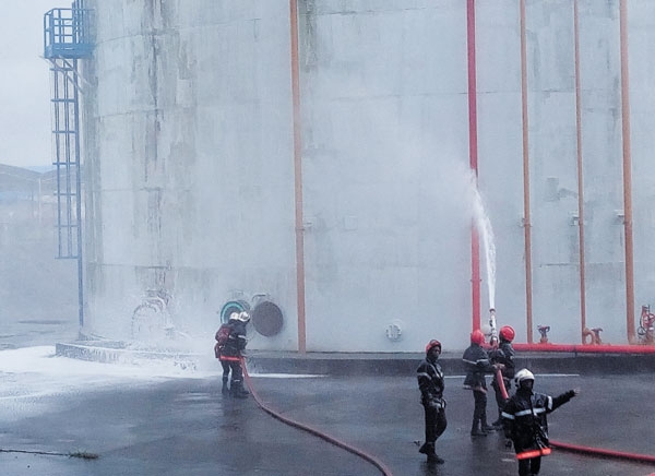 L’exercice de simulation a permis d’éprouver la capacité de réaction des secours en cas de sinistre sur le site de l’entreprise.