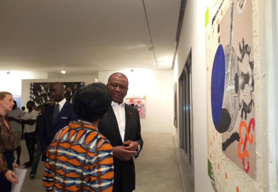 Le ministre d'Etat, ministe de la Défense Hamed Bakayoko au vernissage de l'exposition de Ouattara Watts