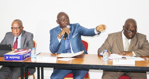 Lazare Dago Djahi, le directeur général de la décentralisation et du développement local (au micro) a salué la qualité des échanges avec ses collaborateurs.