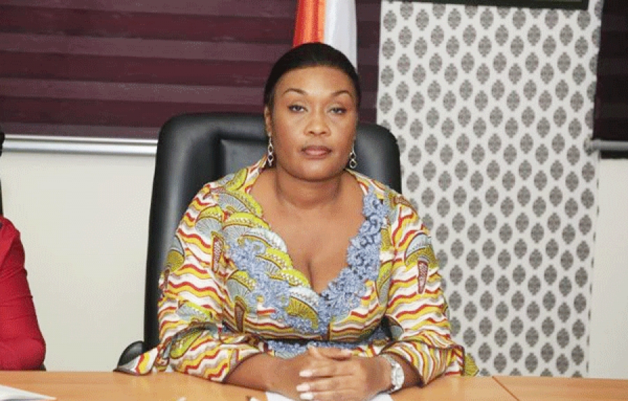 Myss Belmonde Dogo, secrétaire d’Etat auprès du ministre de la Femme, de la Famille et de l’Enfant, chargée de l’Autonomisation des Femmes.