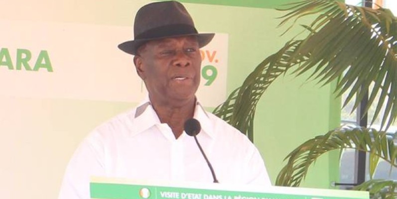 Le Président Alassane Ouattara lors du meeting de Niakaramadougou (DR)