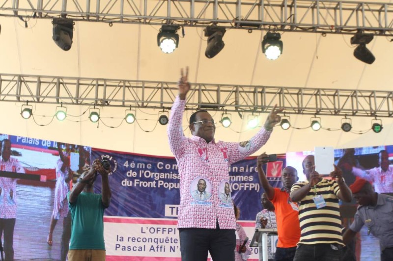 Affi N'Guessan, au cours de l'assemblée générale ordinaire des femmes du Fpi. (Ph: Veronique Dadié)  