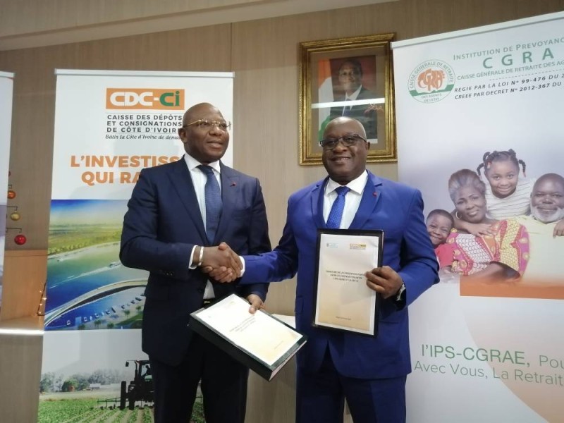 MM Lassina FOFANA, Directeur Général de la CDC-CI et Abdrahamane Tiemoko BERTE, Directeur Général de la CGRAE (DR)
