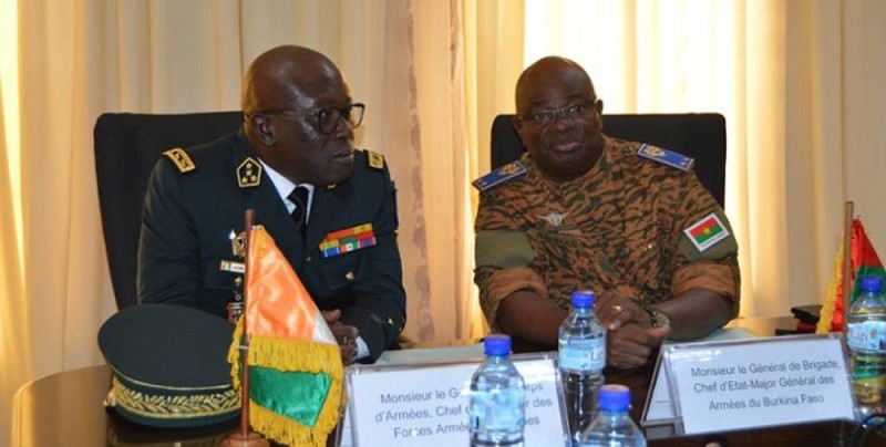 Les généraux Doumbia (Côte d'Ivoire) et Minigou (Burkina-Faso)