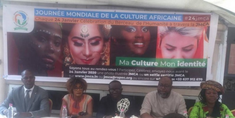 Les organisateurs de la Journée mondiale de la culture africaine et afro-descendante, lors de la conférence de presse.(DR)