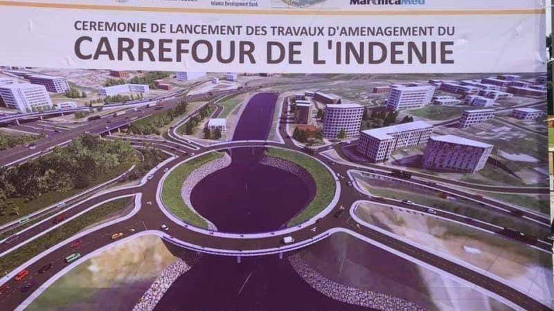 Maquette de l'échangeur du carrefour de l'Indénié. (Dr)
