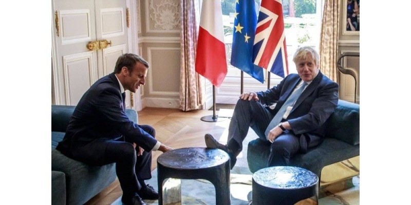 Emmanuel Macron avec Boris Johnson à Paris, le 22 août 2019.(DR)