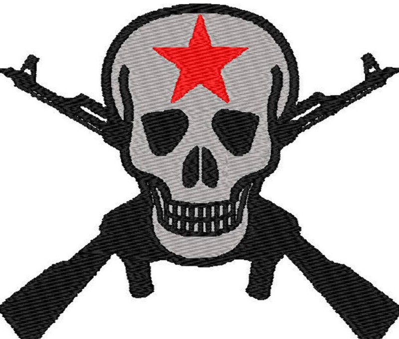 Tête de mort avec des fusil. (DR)