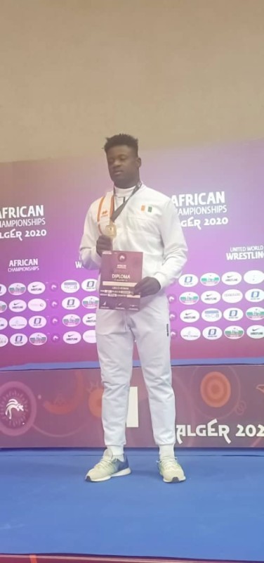 Manouan Ulrich a remporté la médaille de bronze en lutte gréco-romaine.(DR)