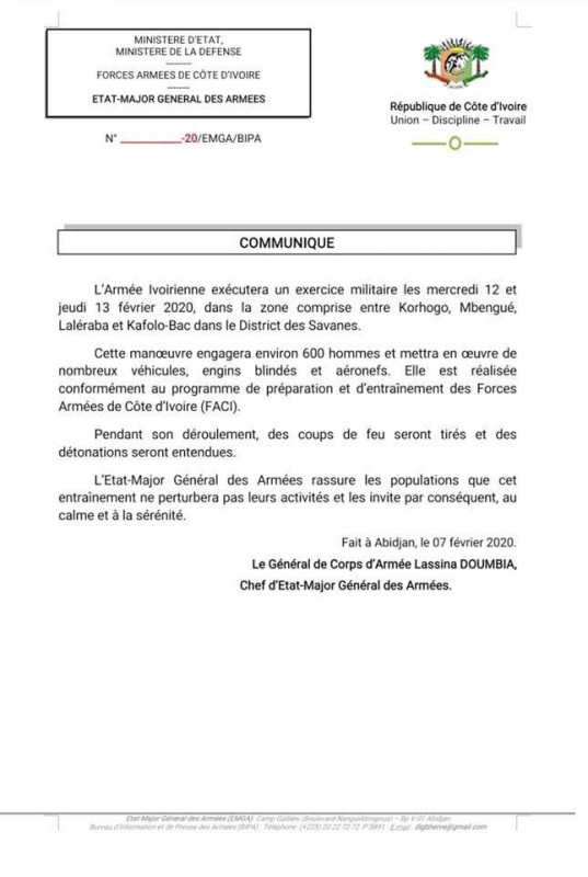 La note de l'armée