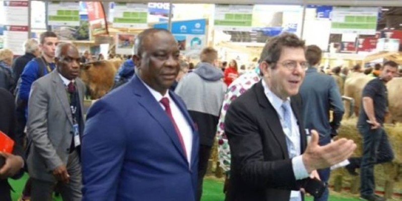 Le ministre de l’Agriculture et du Développement rural, Kobénan Kouassi Adjoumani, au SIA 2020. (DR)