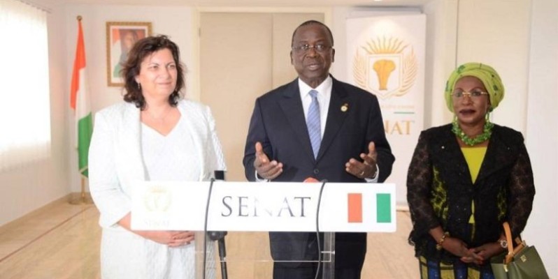 Le président du Sénat, Jeannot Ahoussou-Kouadio (au centre). (DR)
