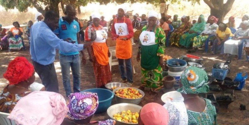 Les participants à l'atelier sur la transformation de la pomme de cajou. (DR)