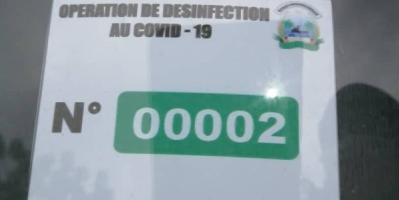 Une vue du sticker que porteront les véhicules de transports en commun désinfectés. (DR)