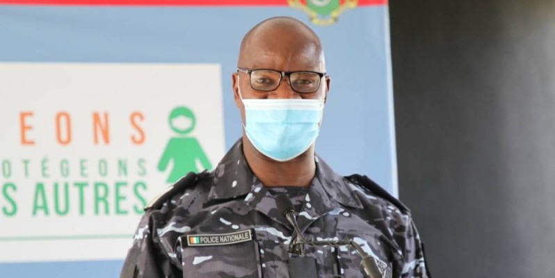 Commissaire principal Charlemagne Bleu, porte-parole de la police. (Joséphine Kouadio)