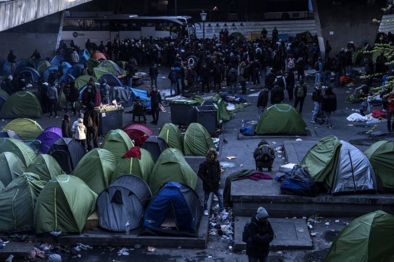 Un camp de migrants de la porte de la chapelle à Paris. (DR)