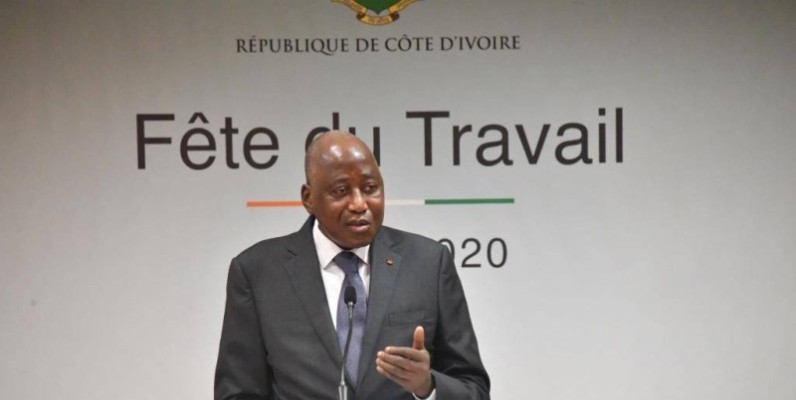 Le Premier ministre Amadou Gon Coulibaly, s'est adressé aux travailleurs ce 1er mai 2020, dans un contexte de pandémie à coronavirus. (DR)