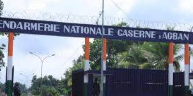 L'entrée principale de la caserne d'Agban à Abidjan. (Dr)