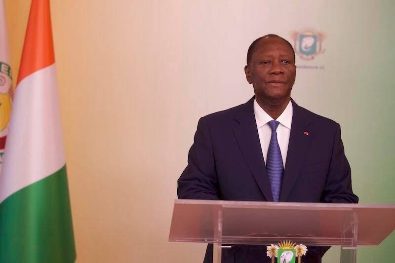 Le Président de la République de Côte d'Ivoire, Alassane Ouattara lors de son adresse, le jeudi 7 mai 2020, à la nation (DR)