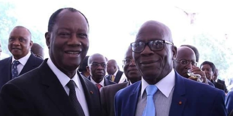 Guillaume Gnamba-Yao (à droite), lors d'une rencontre avec le Chef de l'Etat. (DR)