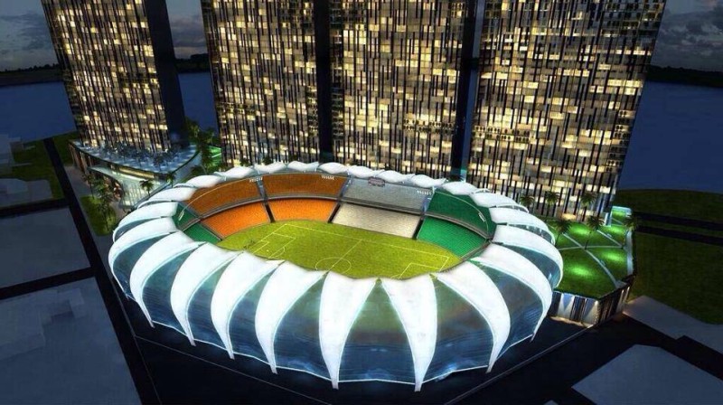 Une vue de la maquette du stade relooké. (DR)