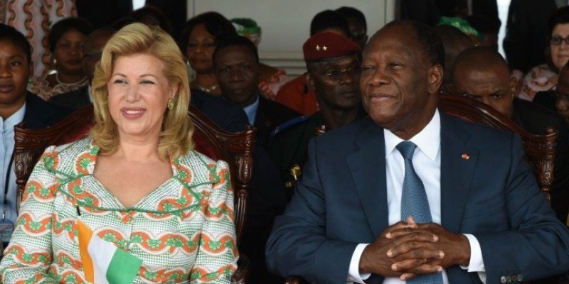 Le Président Ouattara aux côtés de son épouse Dominique Ouattara, lors de la Journée internationale de la Femme. (Dr)