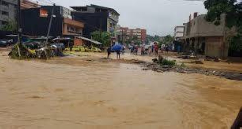 Des voies de la commune de Yopougon n'ont pas été épargnées par les inondations. (DR)