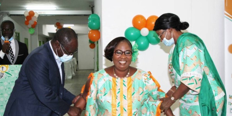 La présidente de l'Afm , lors de son investiture. (Josephine Kouadio)