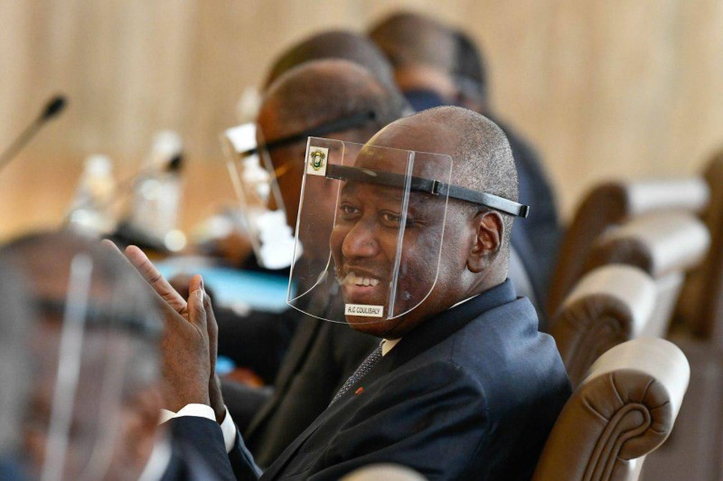 Le premier ministre Amadou Gon Coulibaly, au Conseil des ministres, ce mercredi 8 juillet 2020, peu avant son décès.