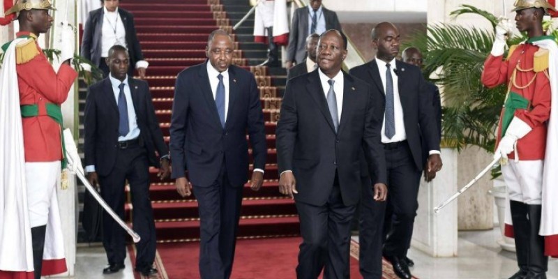Le Président Ouattara rend hommage au Premier ministre, Amadou Gon Coulibaly. (Dr)