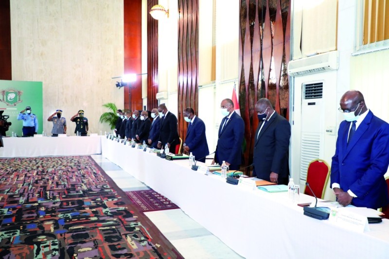 Le Conseil national de sécurité a observé une minute de silence pour saluer la mémoire du Premier ministre Amadou Gon Coulibaly au début de la réunion. (DR)