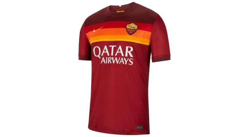 La fcae avant du maillot domicile de l'as Roma de la saison 2020-2021. (DR)