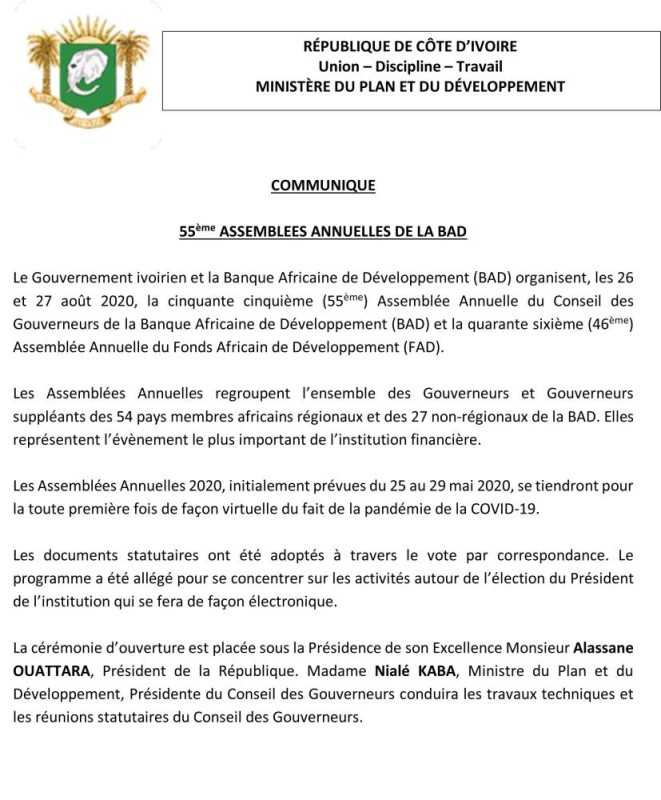 Microsoft Word - COMMUNIQUÉ DE PRESSE - MINISTÈRE DU PLAN ET DU DÉVELOPPEMENT _final.docx
