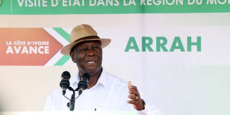 Le Président Ouattara a animé son premier meeting dans le Moronou, à Arrah ce jeudi. (Dr)
