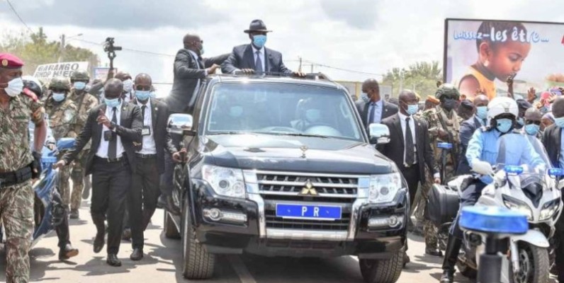 L'arrivée du Chef de l'Etat, Alassane Ouattara, à Bouaflé. (DR)