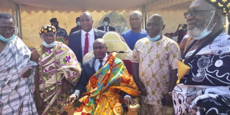Le ministre Sidiki Diakité, après son intronisation. (DR)