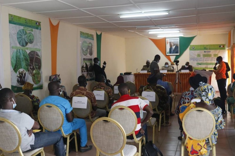 Les acteurs de la filière manioc à Jacqueville et Dabou. (DR)
