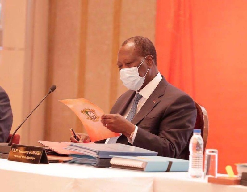 Le Président de la République de Côte d'Ivoire, Alassane Ouattara