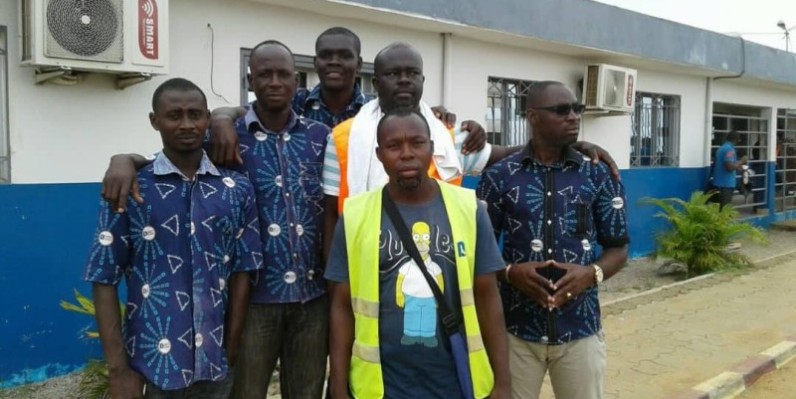 Des membres du syndicat de Côte d'Ivoire Logistique. (DR)