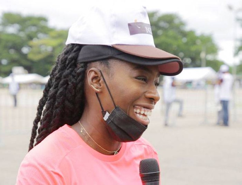La sprinteuse ivoirienne, Murielle Ahouré, est ambassadrice du cacao ivoirien. (DR)