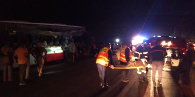 Les sapeurs-pompiers sur les lieux de l'accident. (Dgpn)