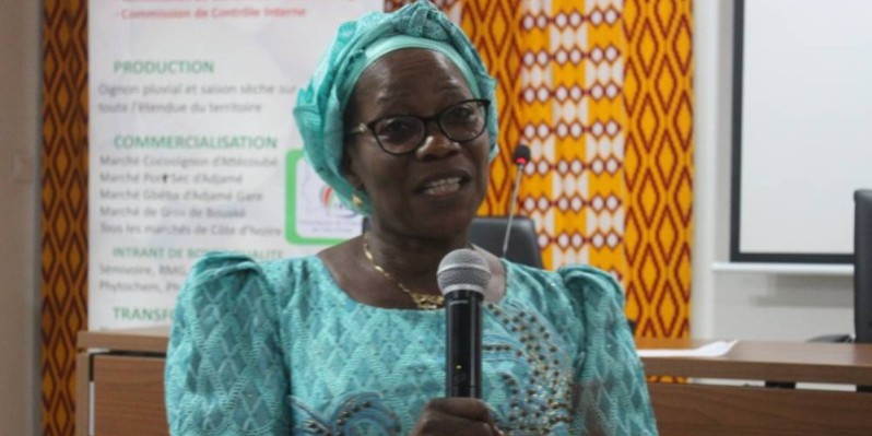 Mme Kalou Djenan Marie épouse Djè Bi, présidente de l’Interprofession de l’oignon. (DR)