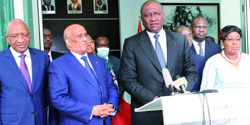 Le chef du gouvernement Hamed Bakayoko a échangé hier avec une mission de l'Ua pour l'observation des élections. (Ph Joséphine Kouadio)