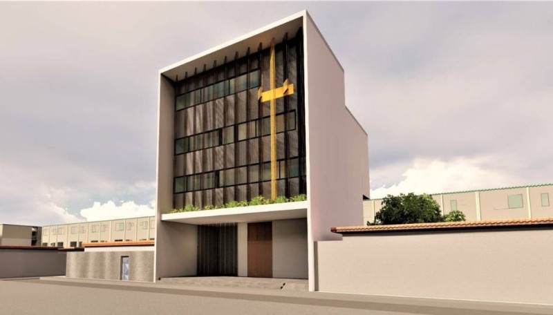 La maquette du temple qui sera bâti par l'Eglise de la Riviéra-Anono. (Dr)
